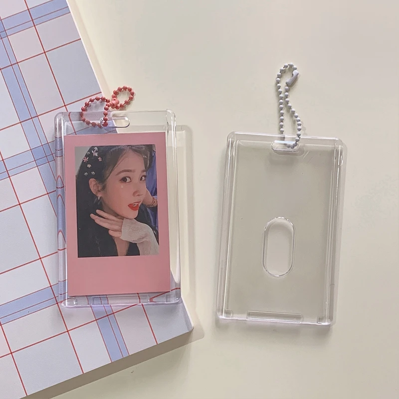 SKYSONIC 3 Inch Transparent Card Cover Acrylic Idol Postcards Protective Holder Bus Photo Cards Album Collection Supplies