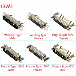 1Pcs 13w3 30A Gold Plated Male Female High Current Power Connector D-Sub Adapter Solder/Plug-in Type 10+3 Plug Jack 13Pin DB