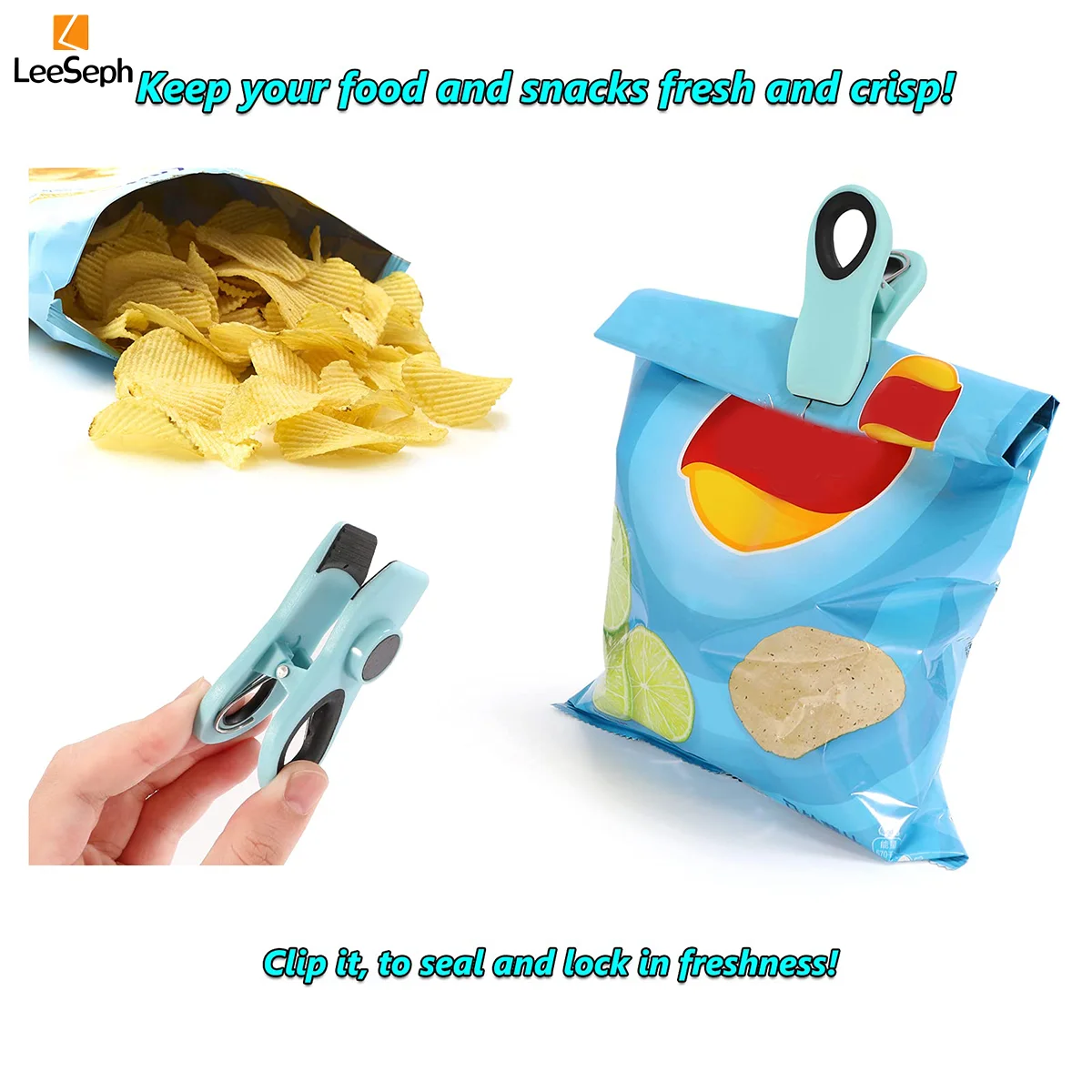 Chip Clips Set, Magnetic Clips, Multicolor Bag Clips, Bread Clips, Clips for Fridge, Bag Clips for Food Storage, Kitchen Gadgets