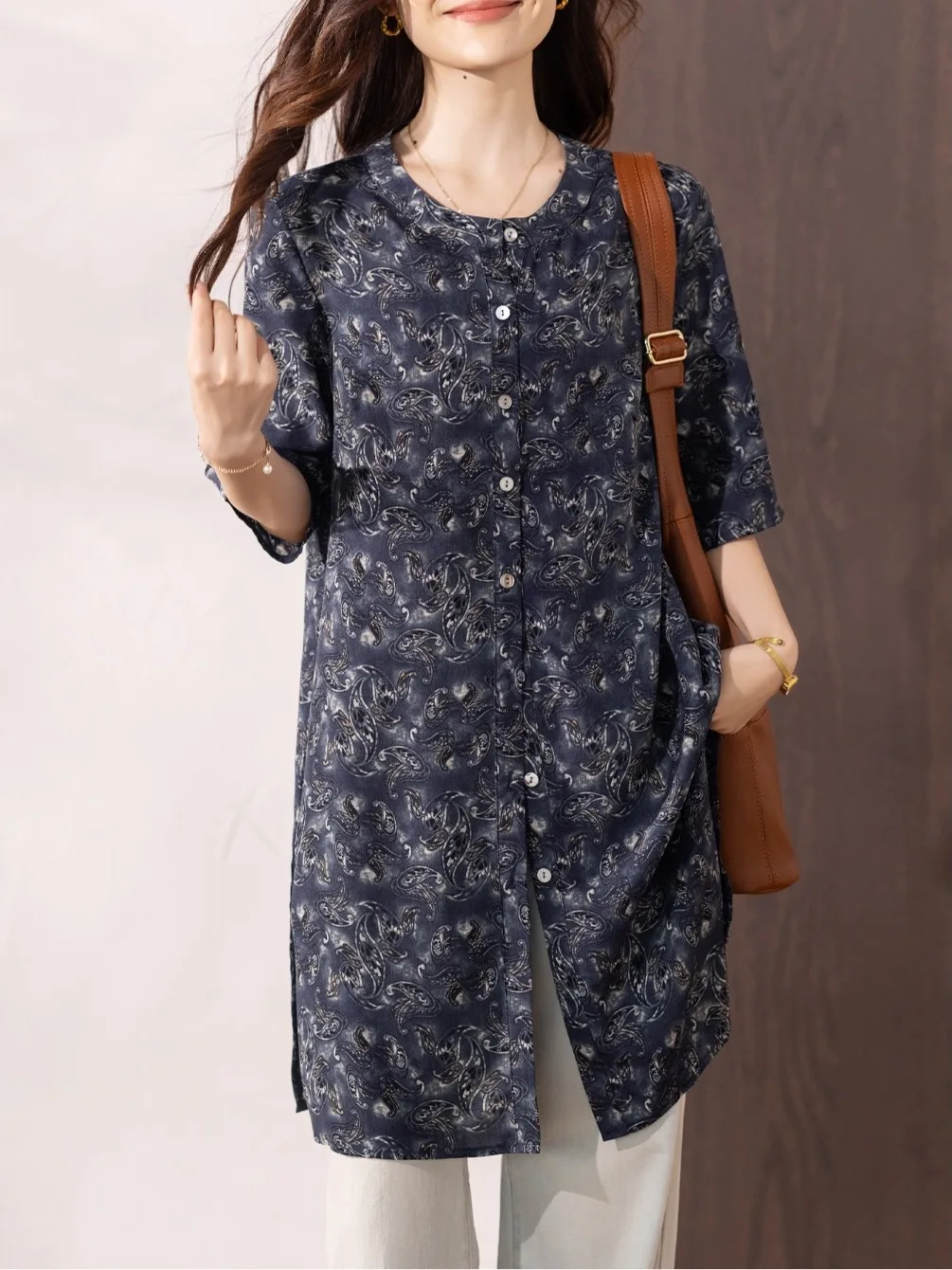 

Ele шифоновый топ с цветочным принтом, женский летний длинный топ свободного покроя, ort Sve, универсальный Sle, стандартная длина