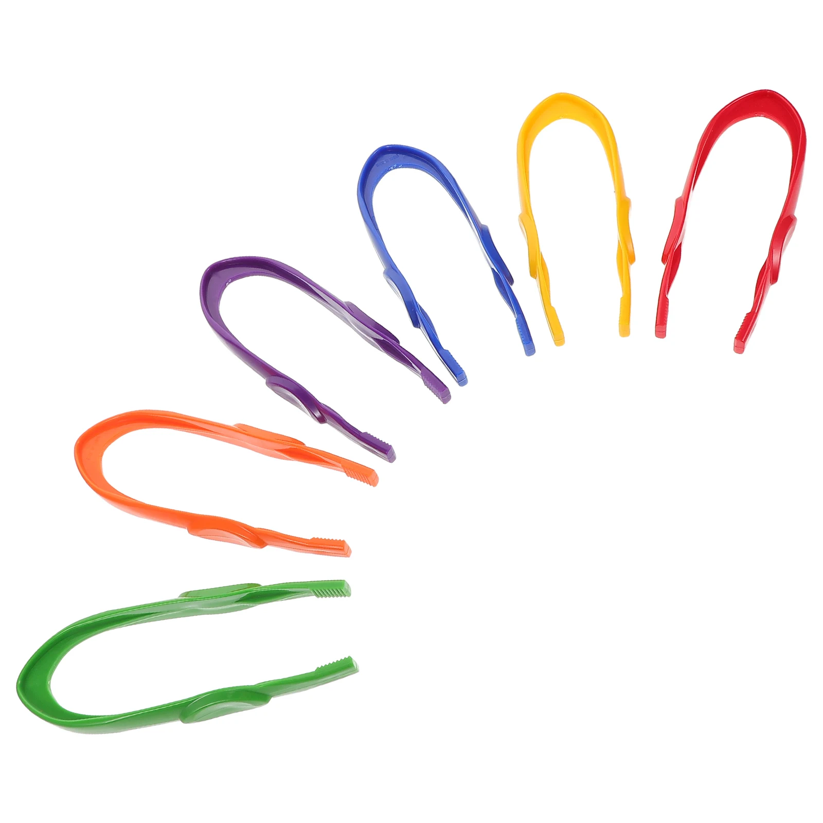 

6pcs Colored Plastic Tweezers Fine Craft Tweezers Precision Motor Toys Preschool Supplies Kids Tools Craft Games