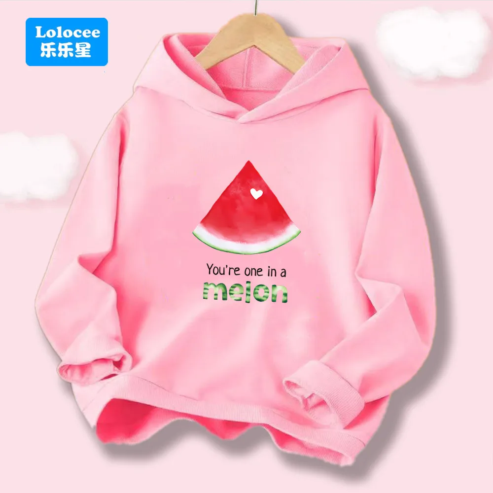 Frühling Herbst Kawaii Wassermelone Obst Gedruckt Hoodies kinder Lange ärmeln Mode Mit Kapuze Sweatshirt Studenten Top XG1