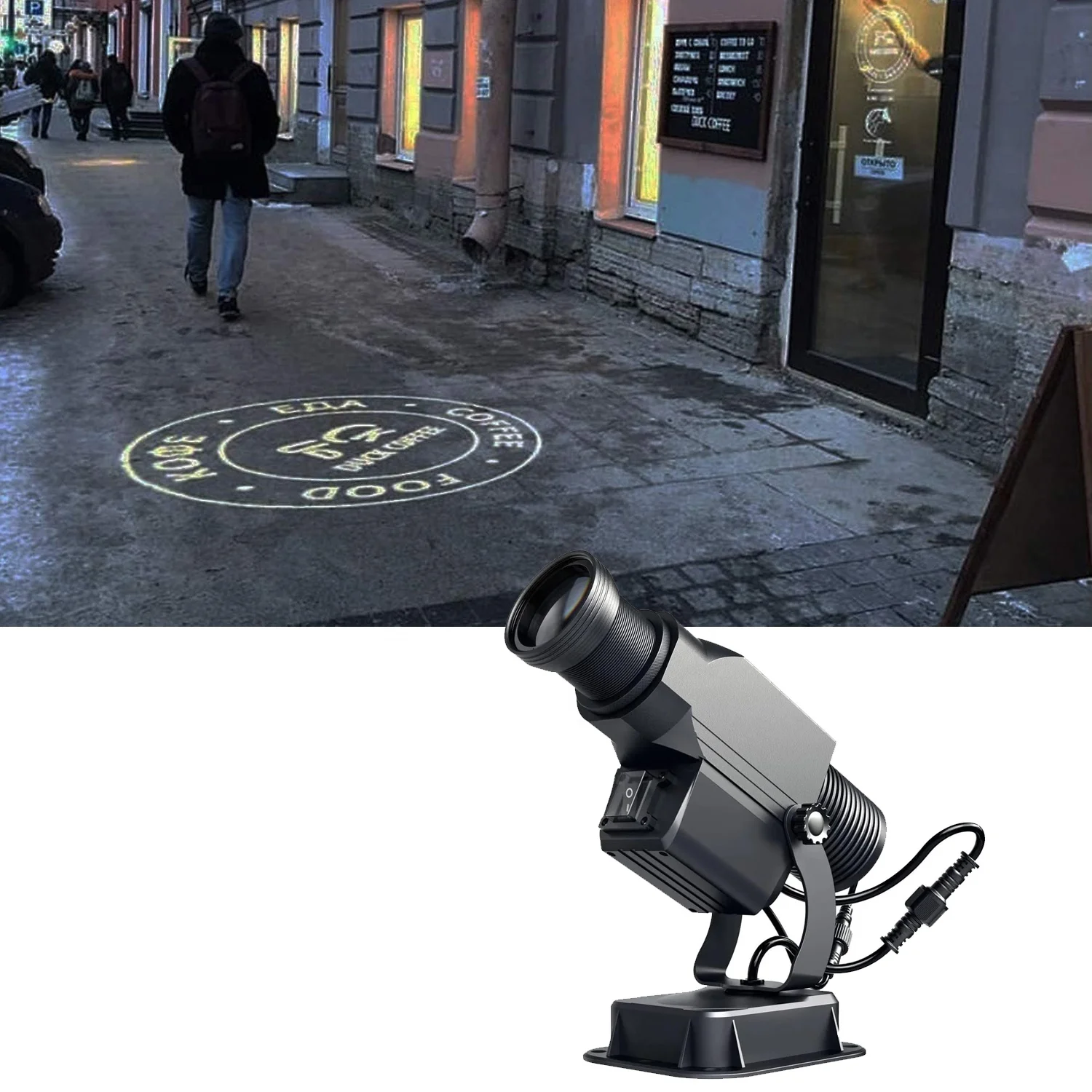 15W IP65 Waterproof Rotatable LED Stage Light Outdoor Advertising Remote Control Projected Logo Focus Adjustable Focus Projector