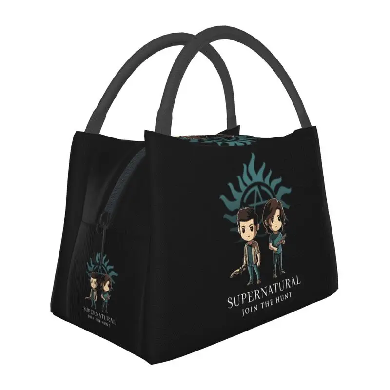 

Dean Winchester Supernatural Insulated Lunch Bags for Work Office TV Show Portable Cooler Thermal Lunch Box Women