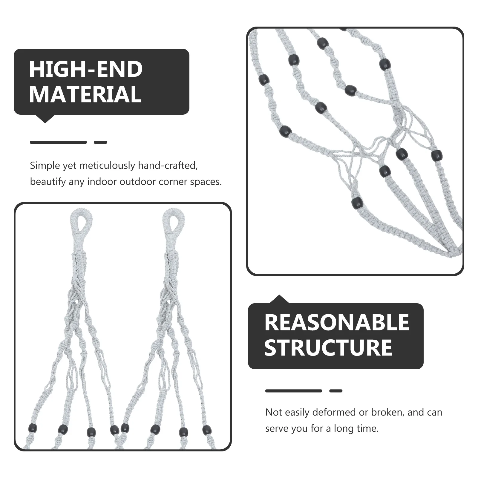 

2pcs Bohemia Macrame Plant Hanger Hanging Basket For Indoor Outdoor Plants Rope Planter Holder Small Macrame Hanging Planters