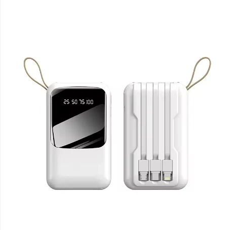 Built in Cable 3 in 2 Universal Charging 5000 10000 20000mah Power Bank with Led Digital Display for Phone