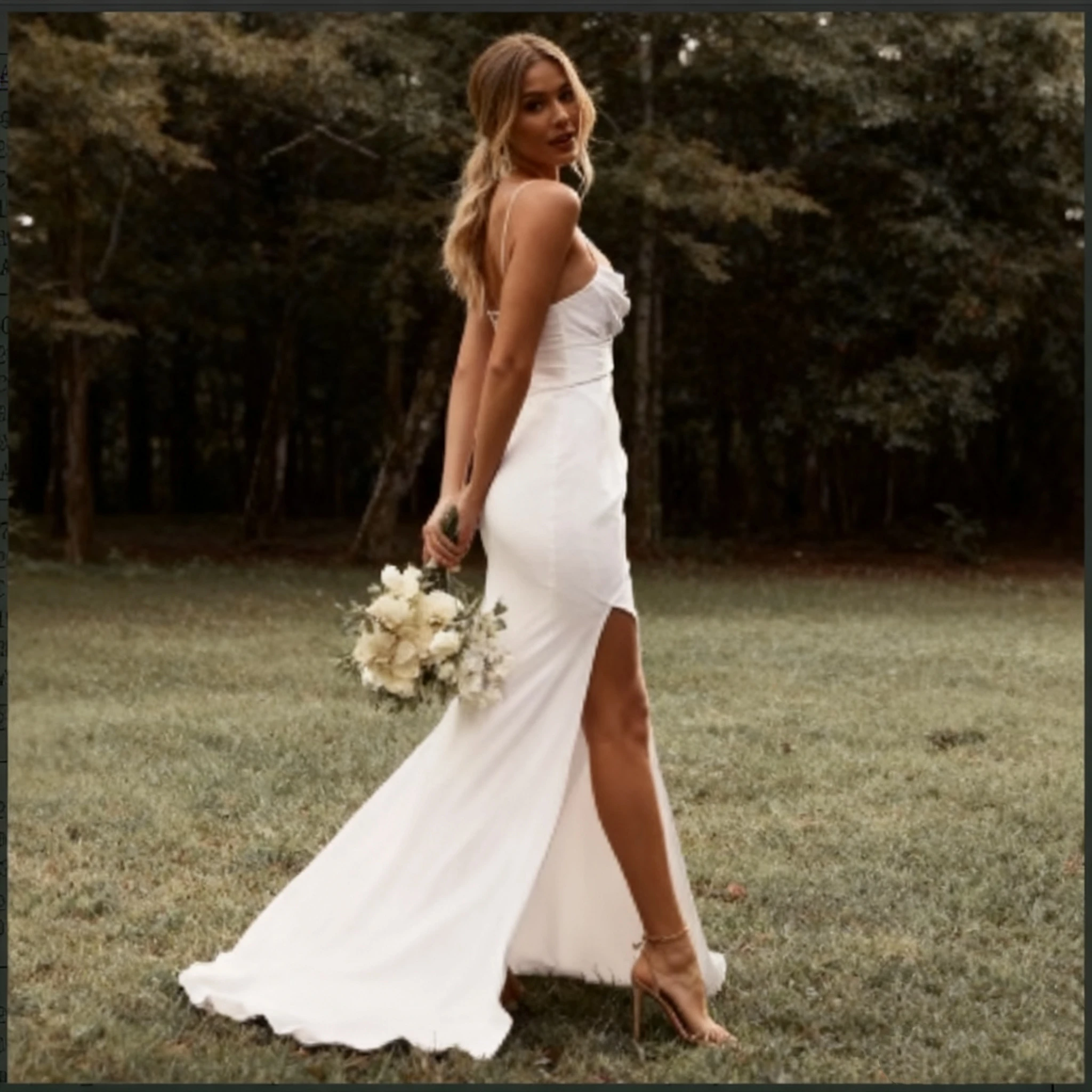 تخصيص بسيط حورية البحر فستان الزفاف الأبيض السباغيتي الأشرطة عالية الشق الساتان عارية الذراعين عادي فستان زفاف سويب تراين Vestidos