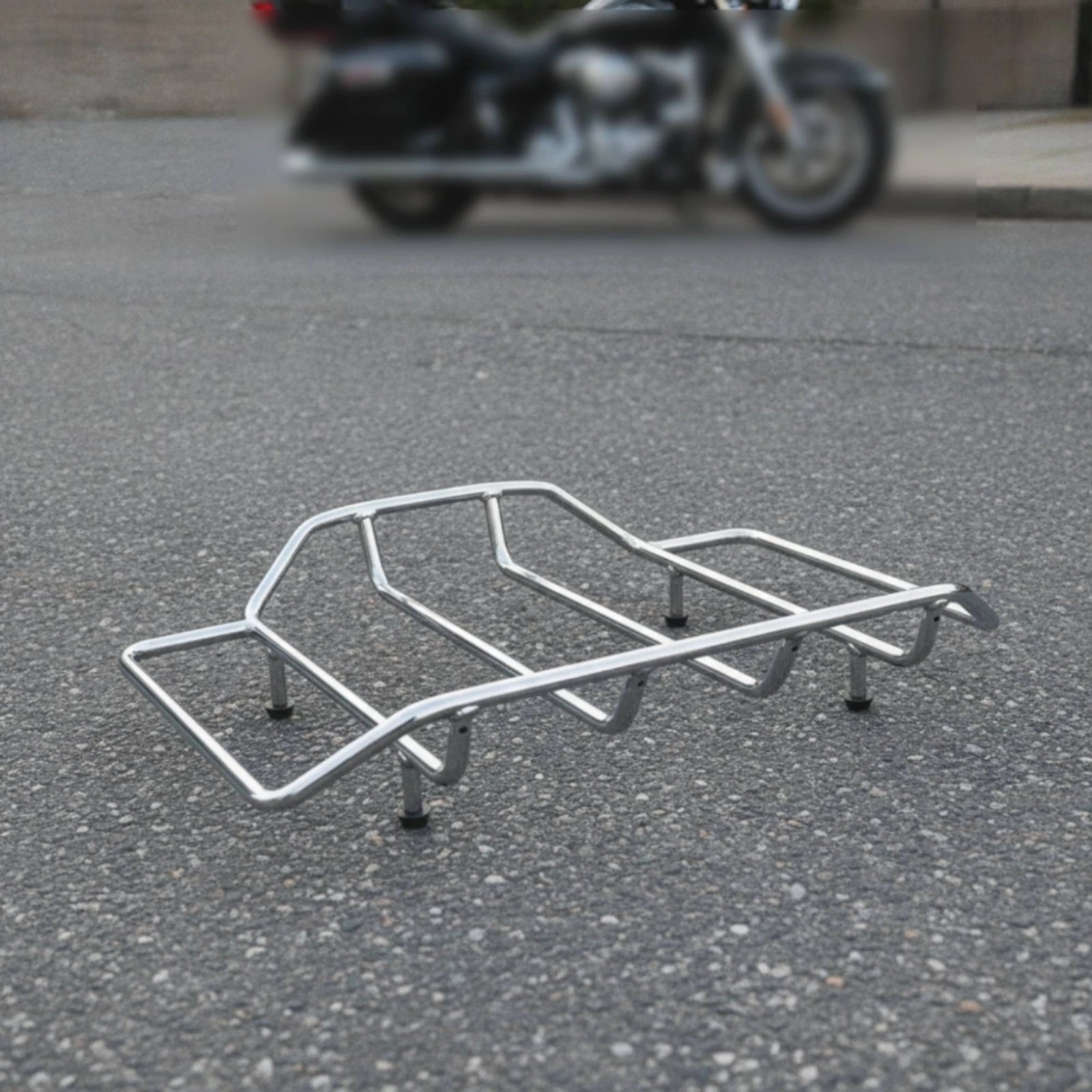 Motorcycle Rear Luggage Rack Polished Luggage Rack with Side Extensions Practical Heavy Duty for Daily Commuting