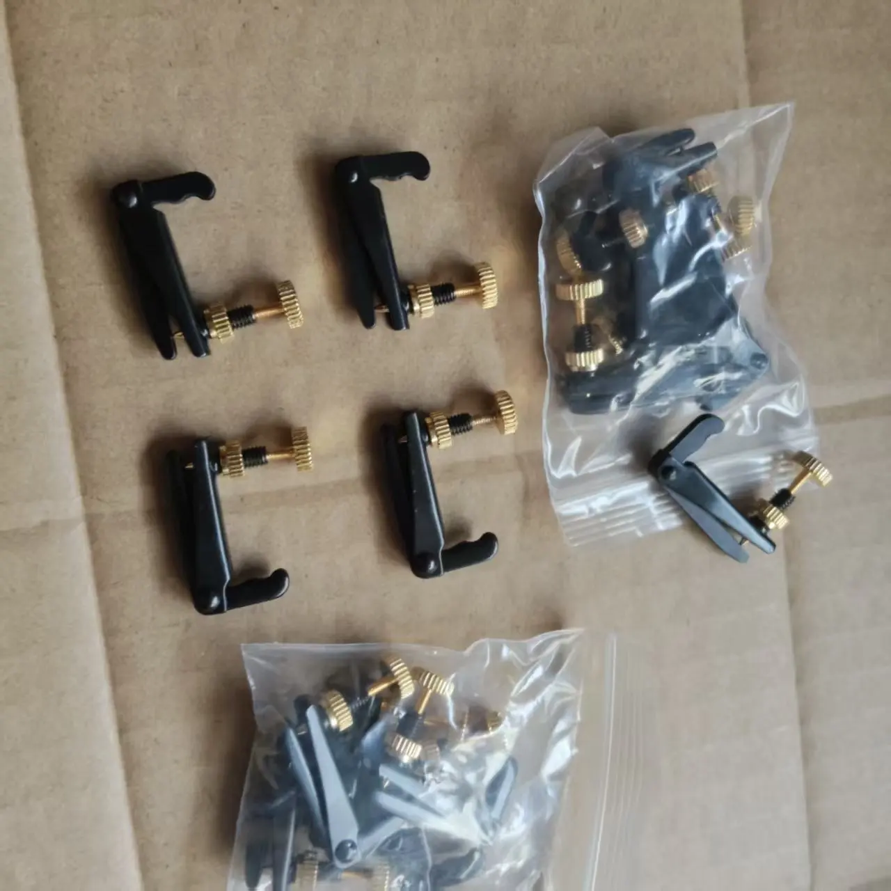 Violin Fine Tuners Black and Gold Color 3/4 to 4/4 String Adjusters