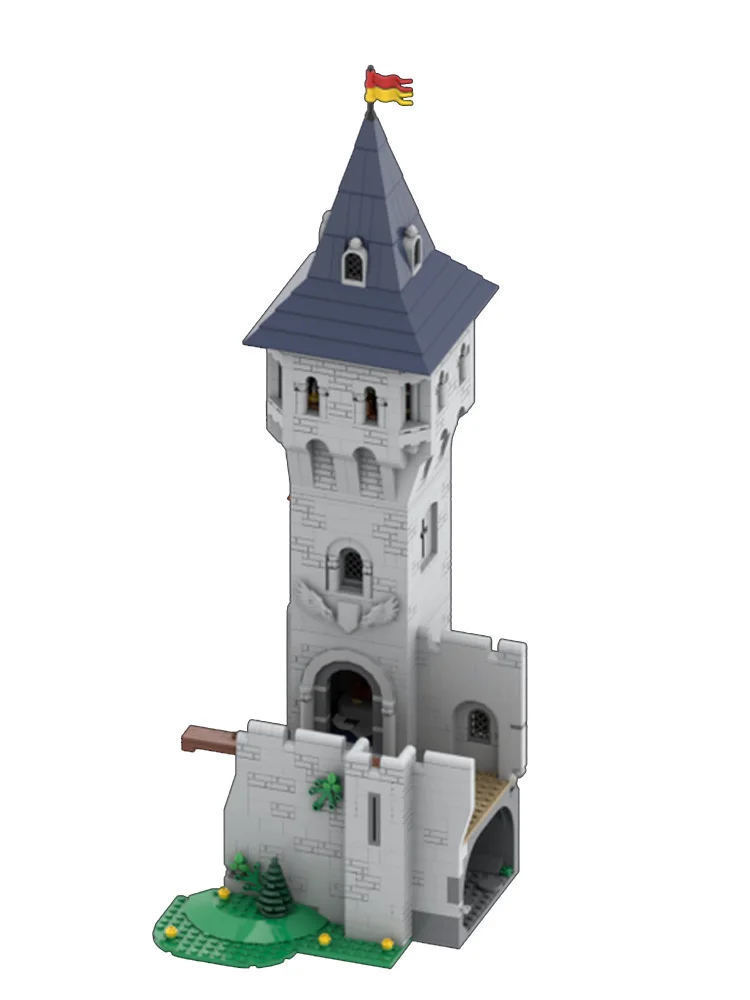 Model niskiego dziedzińca z serii Castle MOC Building Blocks - Kreatywny zestaw montażowy - Idealny prezent świąteczny dla entuzjastów architektury