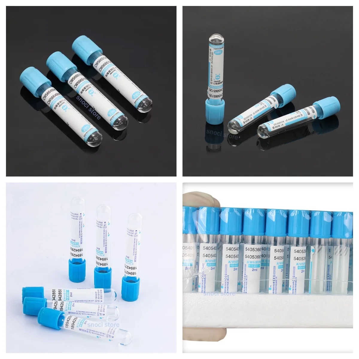 2ml/5ml/10ml Sterile Vacuum Tube Buffered Sodium Citrate 1:9 Blood Collection Coagulation Tubes Plastic Tube Lab Supplies 100pcs