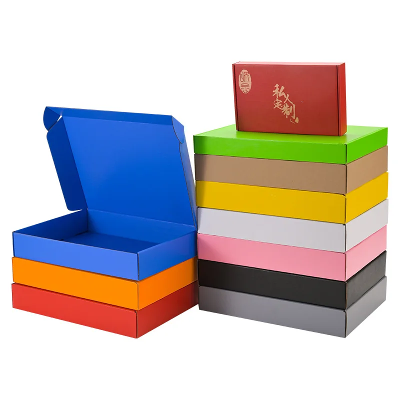 10pcs Colour Airplane Box 3 Levels Corrugated Paper Extremely Hard Express Gift Packing Carton Square Clothing Packaging Boxes