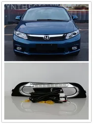 LED DRL For Honda Civic 2012 2013 2014 Daytime Running Lights Waterproof Daylight Lamp With Dynamic Turning Light Signal 12V