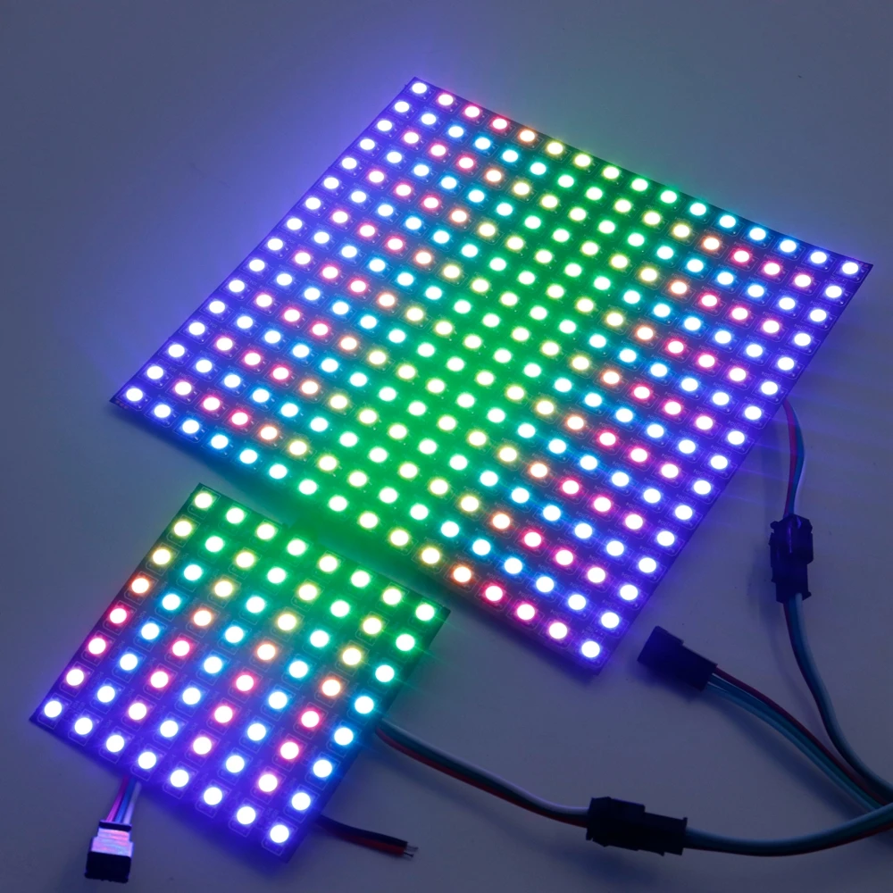 WS2812B Individually Addressable 8X8 16X16 8X32 LED Panel Light WS2812 Module Matrix Screen With USB 28Keys BT Music Controller