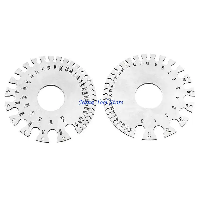 31GJ Stainless Steel Metal American Wire Gauge Round Cable Gage Standard Thickness Gauge with Very Clear Numbers Letters