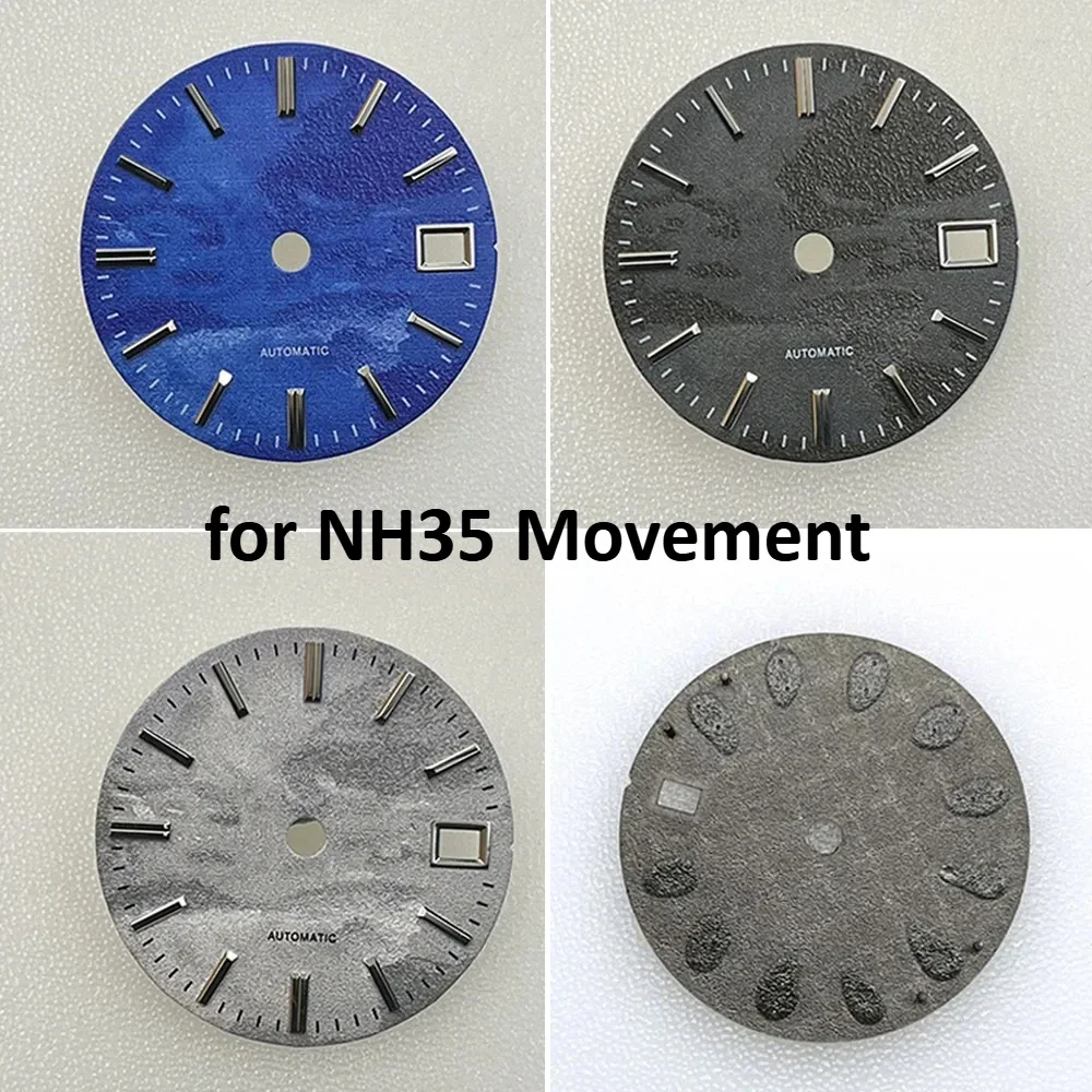 

28.5mm Watch Dial for NH35 Movement Mechanical Watch Face 3D Printed Pattern Sea of Clouds No Luminous Dials Blue Gray Dials