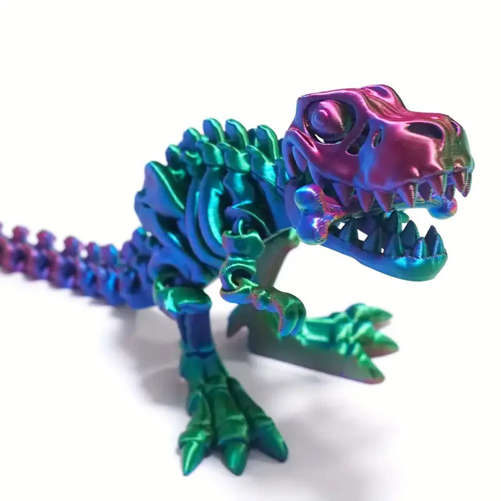 3D Printed Fidget Toy Rotatable Articulated Skeleton Tyrannosaurus Rex Skeleton Dinosaur Model Gift for Kids with for Birthdays