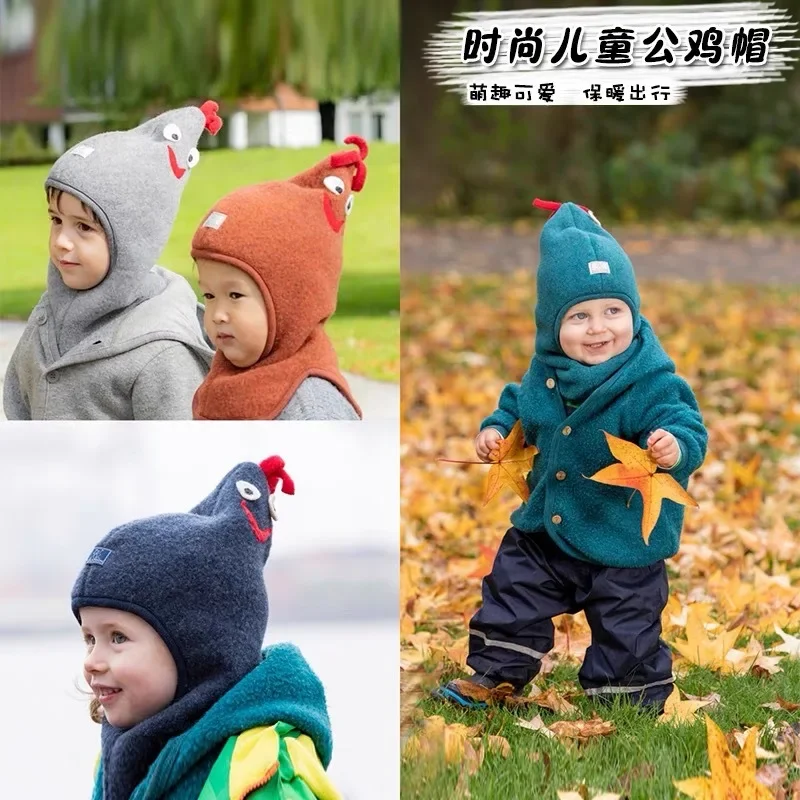 Children's Hat Autumn and Winter Warm Ear Protection Hood Baby Baby Hat Scarf All-in-one Hat