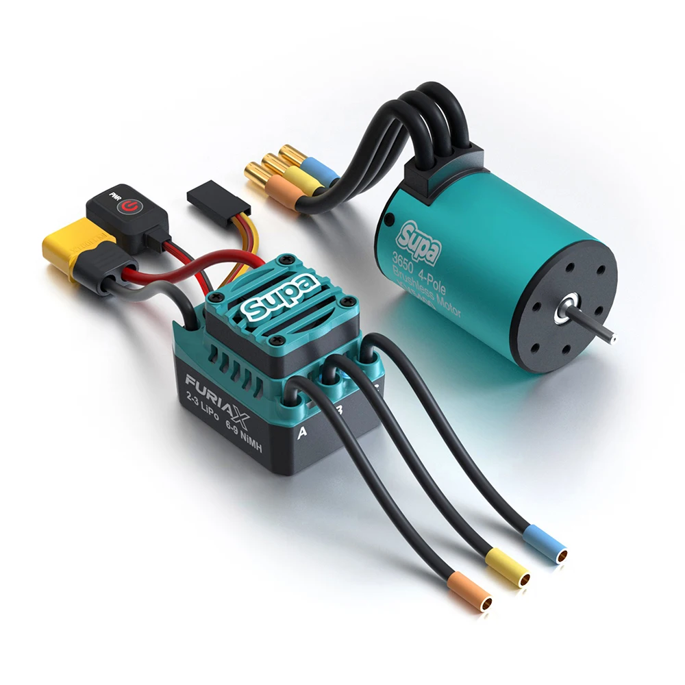SKYRC ブラシレスモーターESCコンボ FuriaX Supa 3650モーター 60A ESC 2-3S LiPo 3.175mmシャフト 1/10 ツーリングバギー ショートコーストラック用