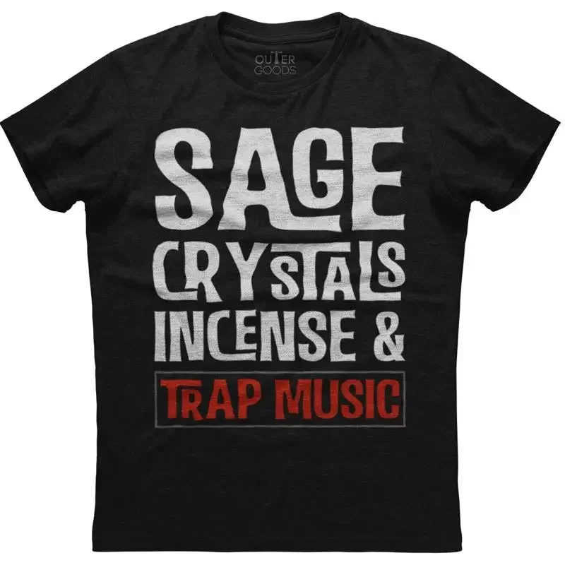 Sage Crystals Incense Trap Music  Black Cotton T Shirt