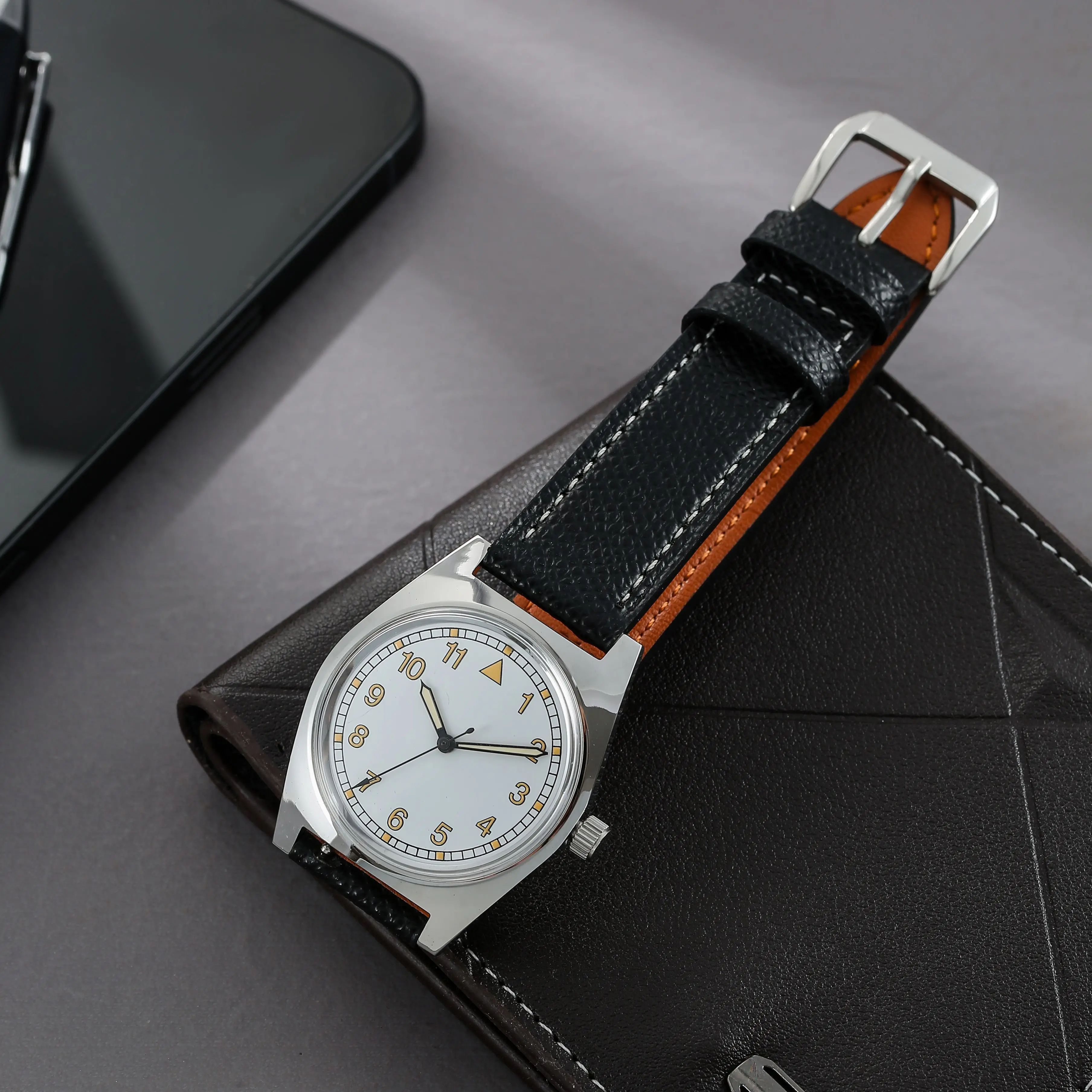 7120 Mechanische Pilotenuhr – 36 mm Handaufzug, Retro-Flieger-Stil für Herren – Detail 12