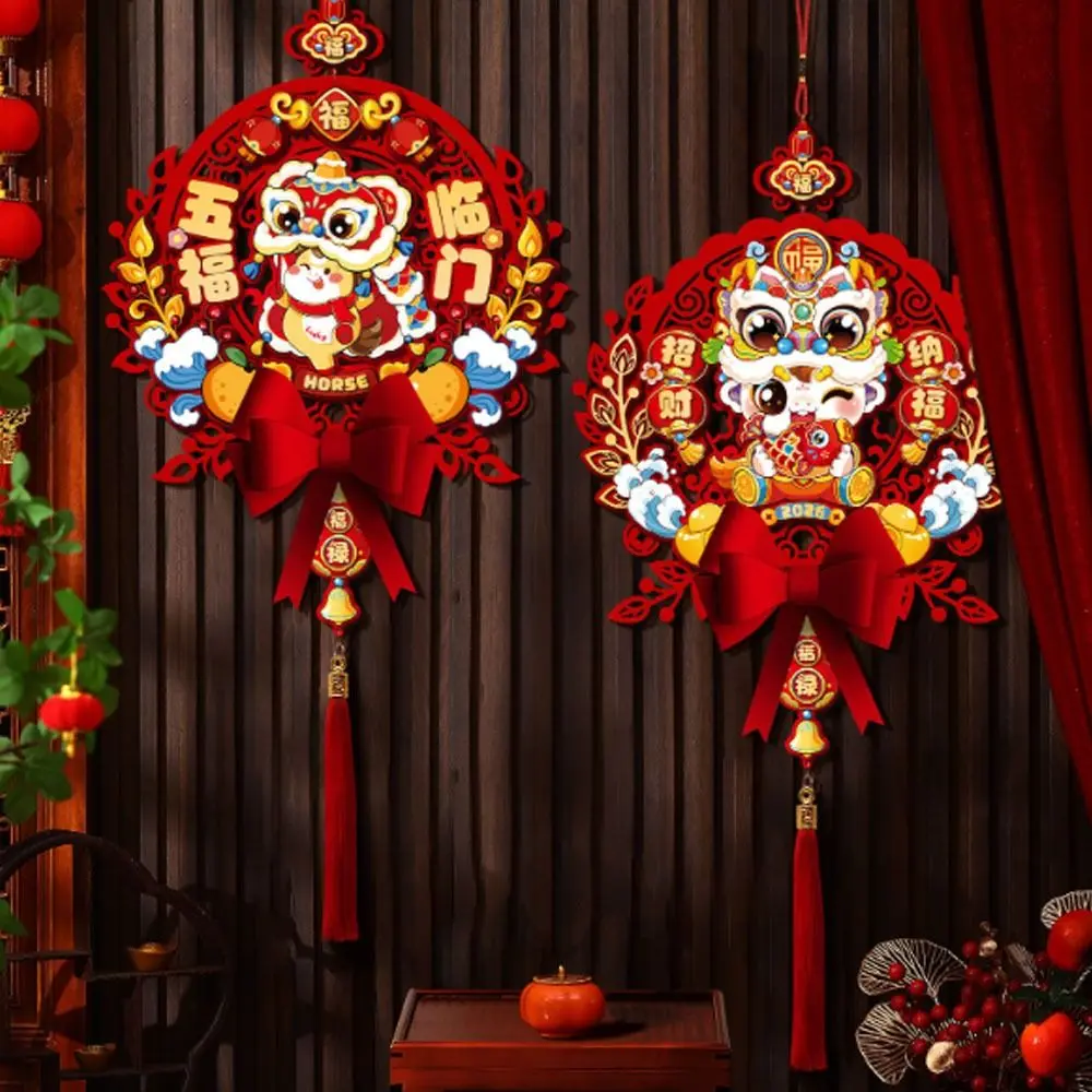 2026 Horse Year Hanging Pendants Chinese Spring Festival Red Lucky Horse Year Wall Ornament Blessing Door Sticker