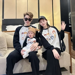 Parent-child Matching Sweatshirts for The Whole Family Korean Children Clothing Mom Dad Daughter Son Clothes Infant Baby Romper