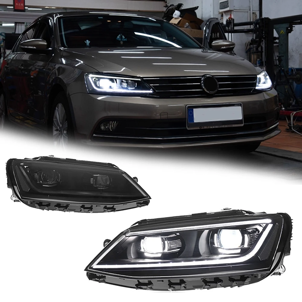 

Стайлинговые светодиодные фары для VW JETTA Sagitar 12-18, новый стиль, светодиодные DRL, автомобильные фары в сборе, аксессуары для сигнала, модифицированная лампа