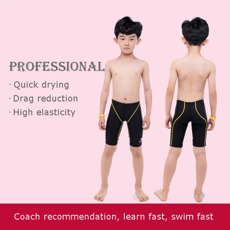 HXBY1309 fiúknak Fürdőtrikó professzionális gyerekeknek swimwear  Úszik Sportalsó mens Úszik Foszlás Úszás Sportnadrág férfiak swimwear Sort Fürdőtrikó