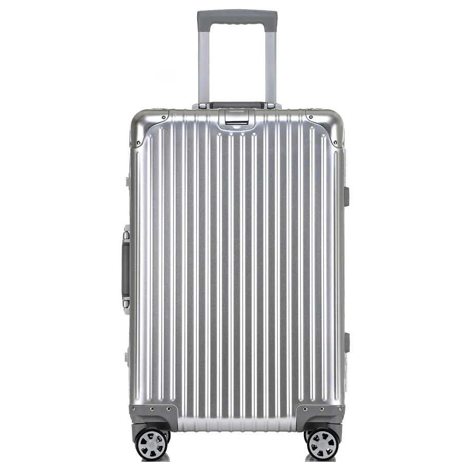 Koffer 100% aluminium metalen bagage Reiskoffers op wielen 20/24/28/30 inch TSA Douaneslot Trolleykoffer Koffer Trip Cabin