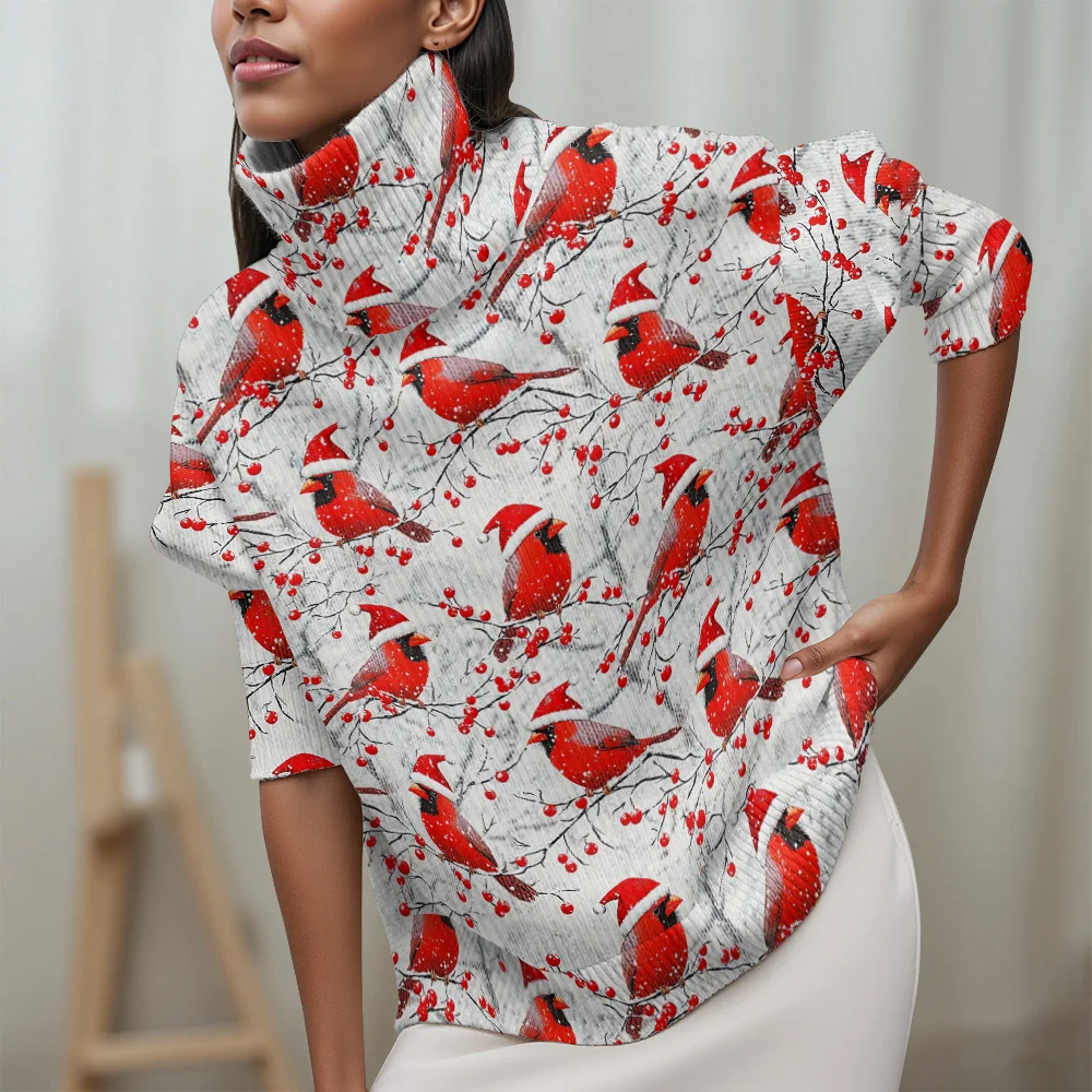 

Turtleneck sweater 2025 New Women's Turtleneck Long-sleeved sweater Festival party Long-sleeved sweater Christmas clothing