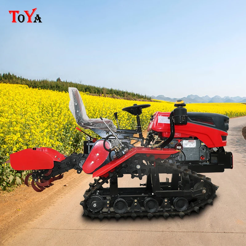 Mechanical agricultural crawler rotary tiller 25 horsepower 35 horsepower crawler orchard greenhouse field cultiva. Customised