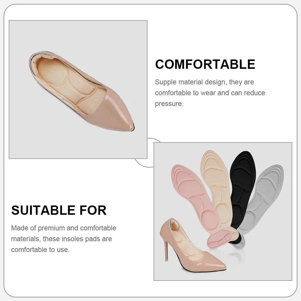 

8 Pairs High Heel Insoles Foot Cushion Inserts Comfortable Shoe Pads For Women Non Slip Heel Liners Blisters Protection Soft