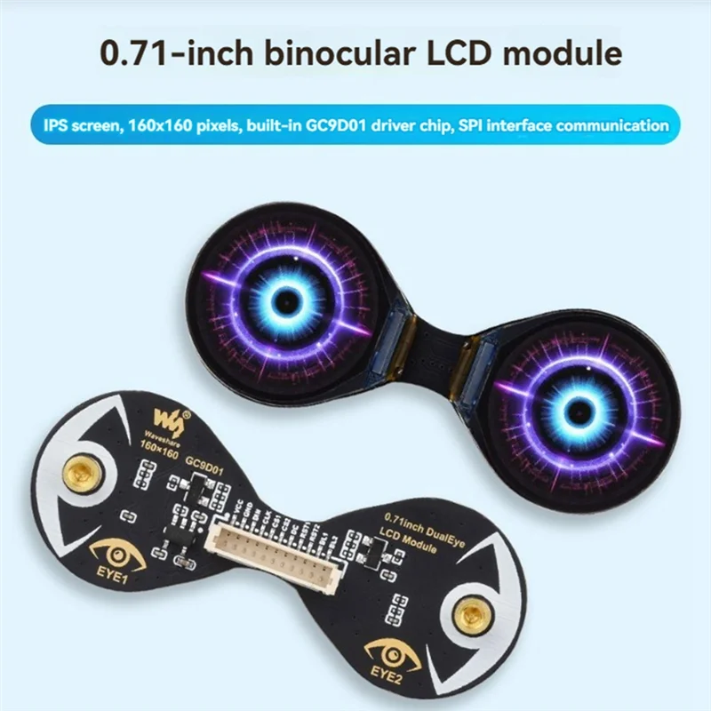 Waveshare 0.71" Round IPS LCD Display Module 160X160 SPI Dual Electronic Eyes LCD Module For Arduino/Raspberry Pi/PICO/STM32-N33