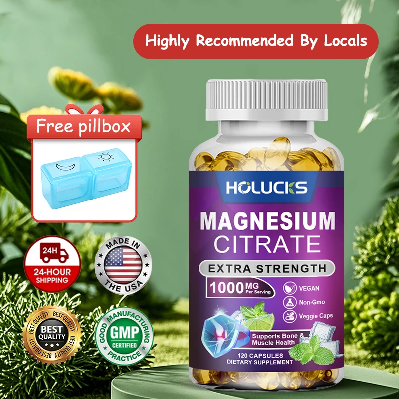 

Yimiduk High Potency Magnesium Citrate Capsules, Support Healthy Blood Pressure, Bone Density & Overall Wellness, Nervous System