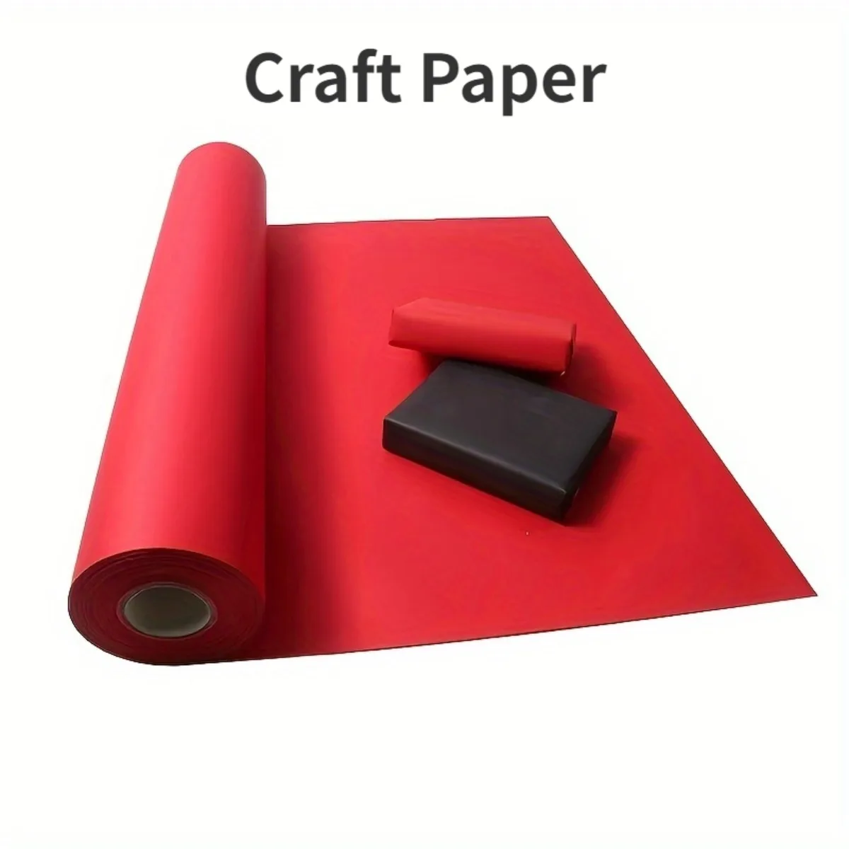 1 Roll Gift Wrapping Paper Roll Red Kraft Packing Paper Solid Color For Bouquet Supplies, Flower Paper, Gift Packaging Paper