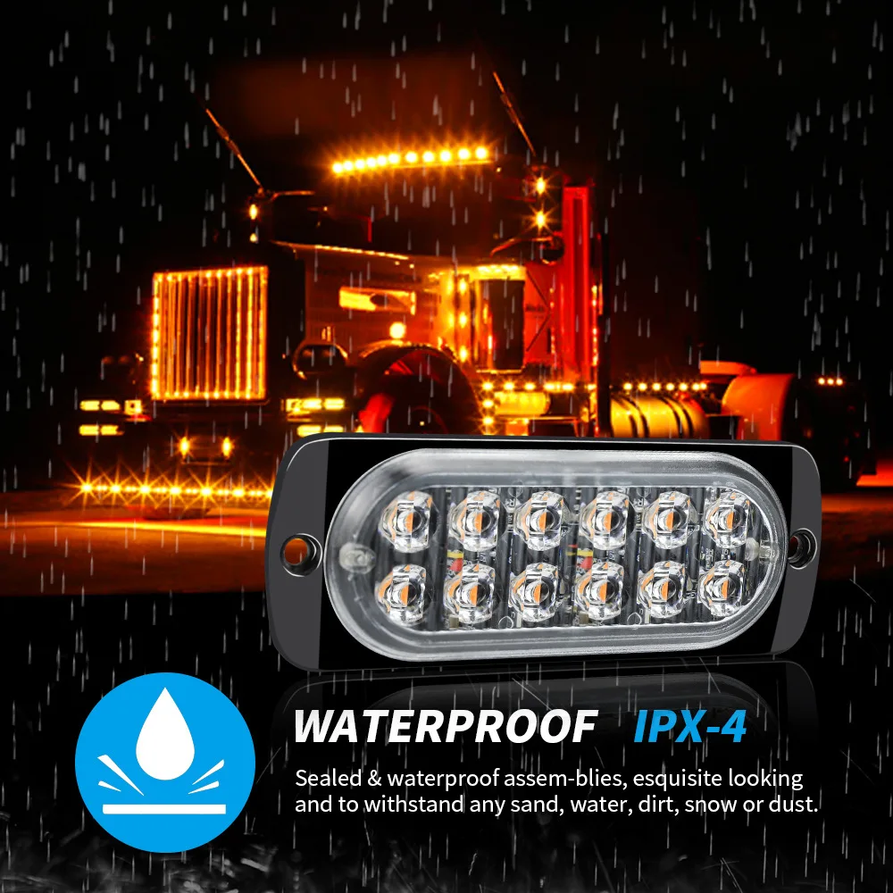 12LED Side light Truck signal  beacon grille lamp Driving light Warning  Breakdown Emergency Light Led Trailer