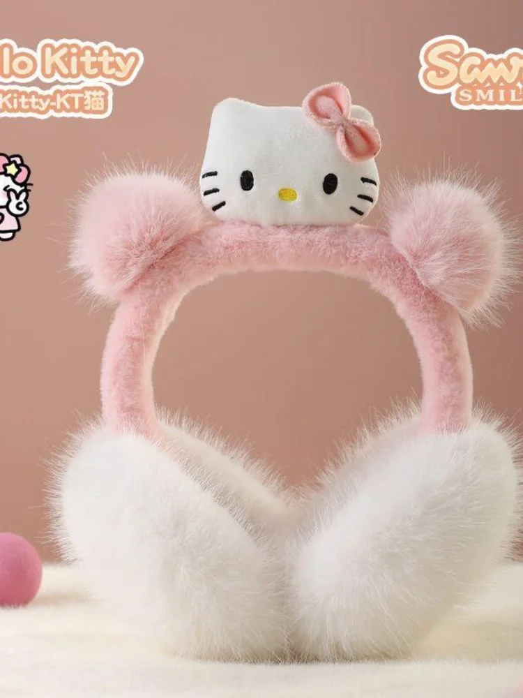 سانريو كورومي سينامورول ميلودي أفخم غطاء للأذنين الفتيات جديد أنيمي غطاء للأذن الشتاء طفل في الهواء الطلق الدافئة الأذن يفشل الأطفال هدية عيد الميلاد