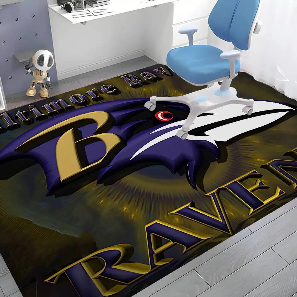 B-Baltimore Ravens Entrance Door Mat Washable Non-Slip Living Room Sofa Chairs Area Mat Kitchen Welcome Doormat
