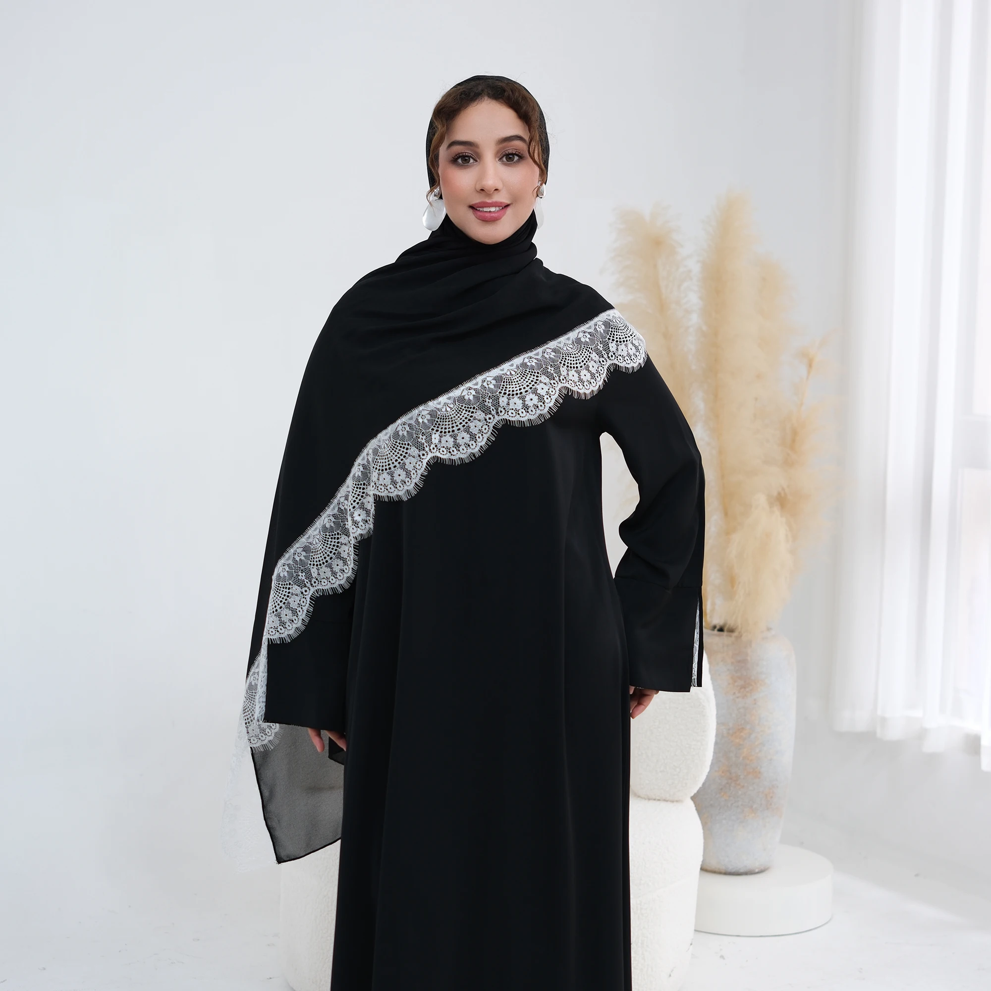 Delicate Lace Trim Regular-Fit - đánh giá và giá Summer Clothing Hijab