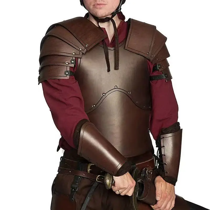 

Medieval Retro Steampunk Viking Warrior Gladiator Breastplate Battle Suit Pu Leather Vest Cosplay Costume Accessories Props 2025
