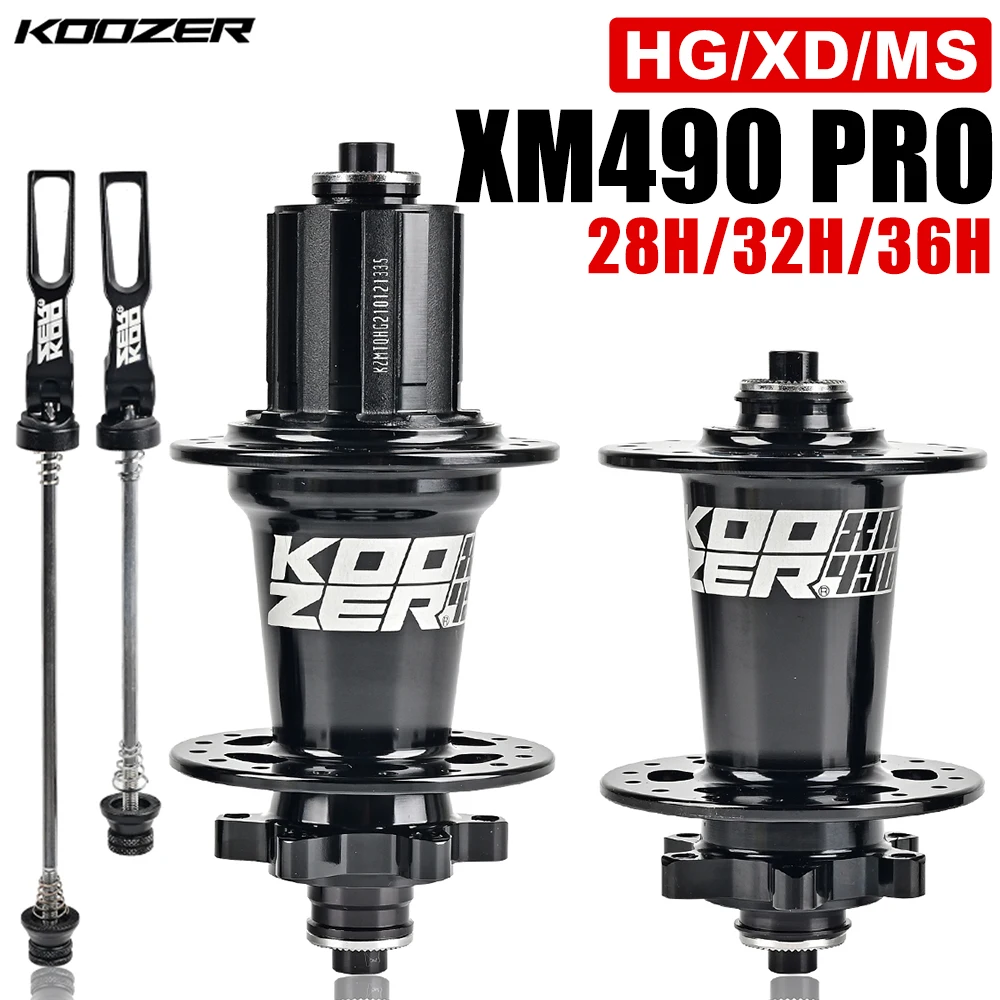 Bicycle Hubs KOOZER XM490 PRO 28/32/36 Holes Qr Thru TA Steel Shaft 4 Bearing 6 Pawl K7 HG XD MS 8 9 10 11 12 speed SX NX 12S