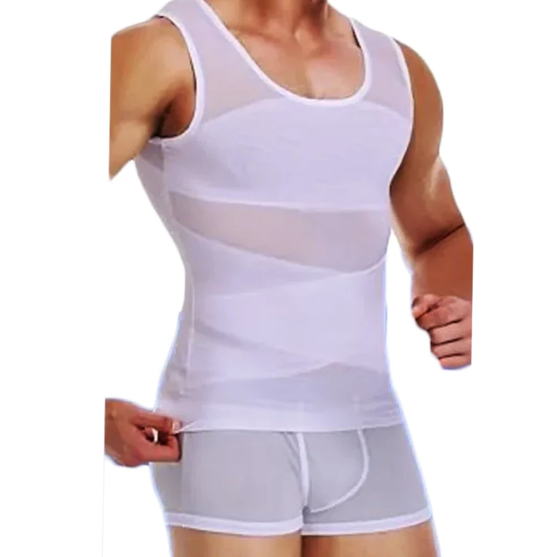 

MrifDila Men Tank Top Shapewear Vest Men Tummy Control Mesh Breathable Body Shaper Tanks Men Compression Slim Gynecomastia