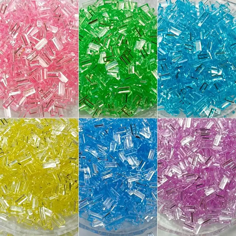 100g 3×7mm, Ice Bar Shape. Suitable For Jewelry Making, Nail Art Decoration Slime Filling, Handmade DIY And More
