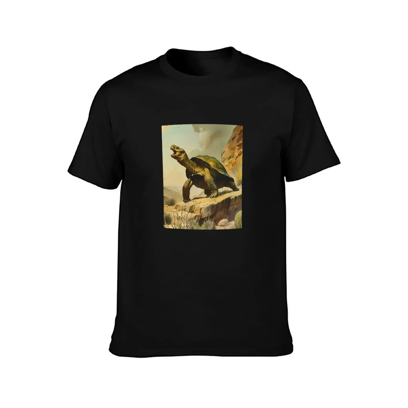 Howling Desert Tortoise T-Shirt Summer Casual Cotton Tee Oversized Streetwear Tops Vintage Graphic Print Unisex Men Women