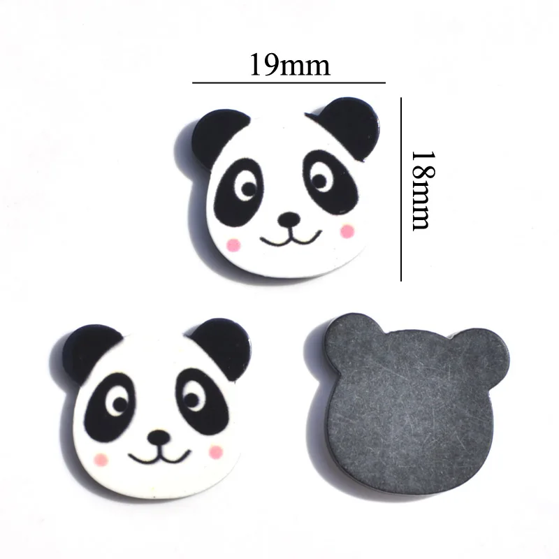 10Pcs Cute China's Treasure Panda Resin Decoration Flatback Button for DIY Crafts Supplies Animal Clips Bow Center Accessoy