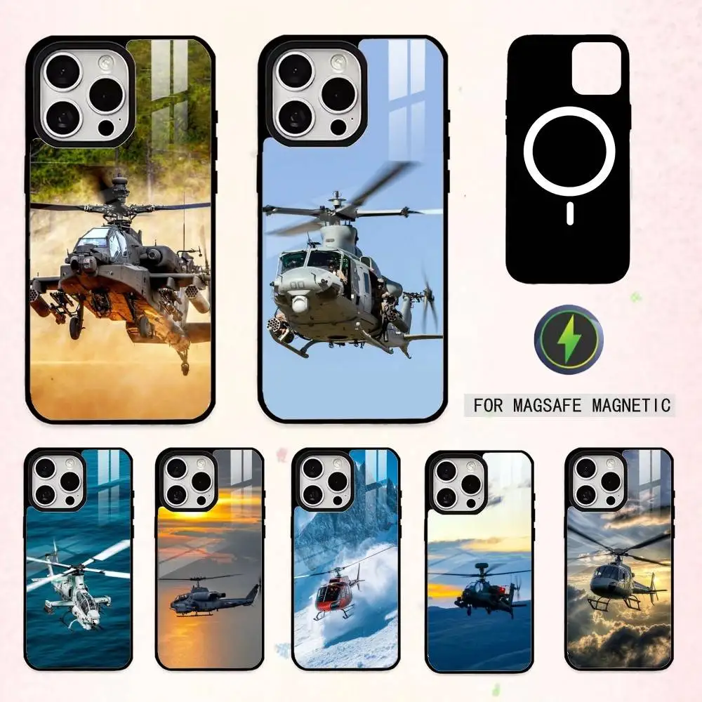 

M-Military Helicopter Phone Case For iPhone17,16,15,14,13,12,11 Plus,Pro Max Magnetic For Magsafe Wireless Charging