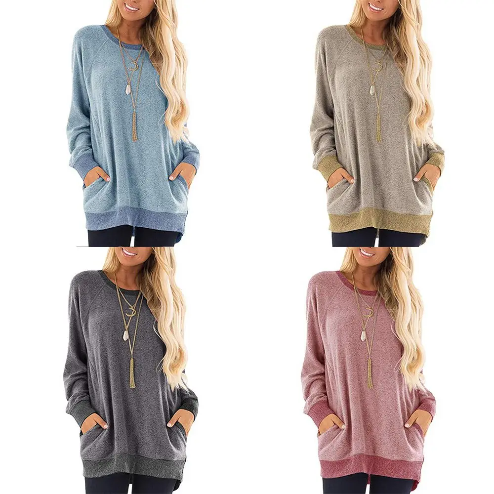 

Fleece Winter Sweat Oversized Pullover Sweatshirt Casual T-shirt Lady Top