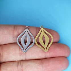 3pcs/Lot Feminist Rhombus Lotus Stainless Steel Pendants Fit Bracelet Necklace DIY Charms for Jewelry Crafts Making