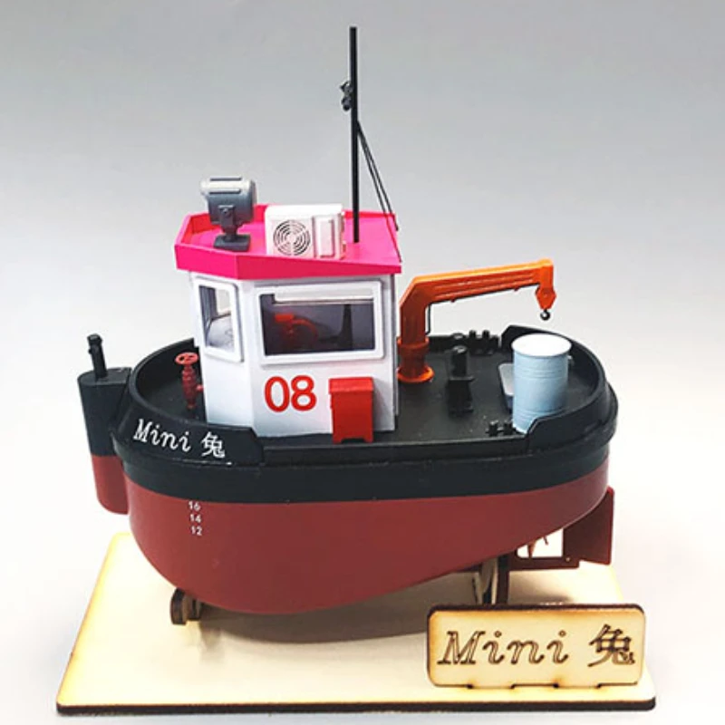 

Q Version Cute Tugboat Mini Egg Tow Plastic Assembled Ship Model Kit Static Version